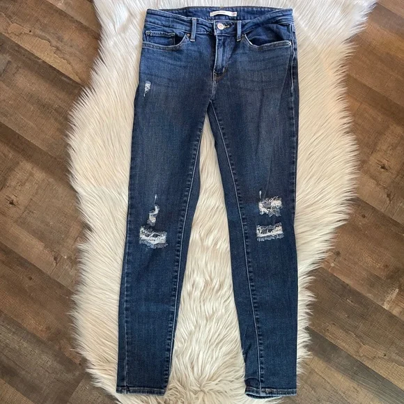 ❤️Levi’s❤️ Distressed Medium Wash Jeans Size 27 - Picture 3 of 13
